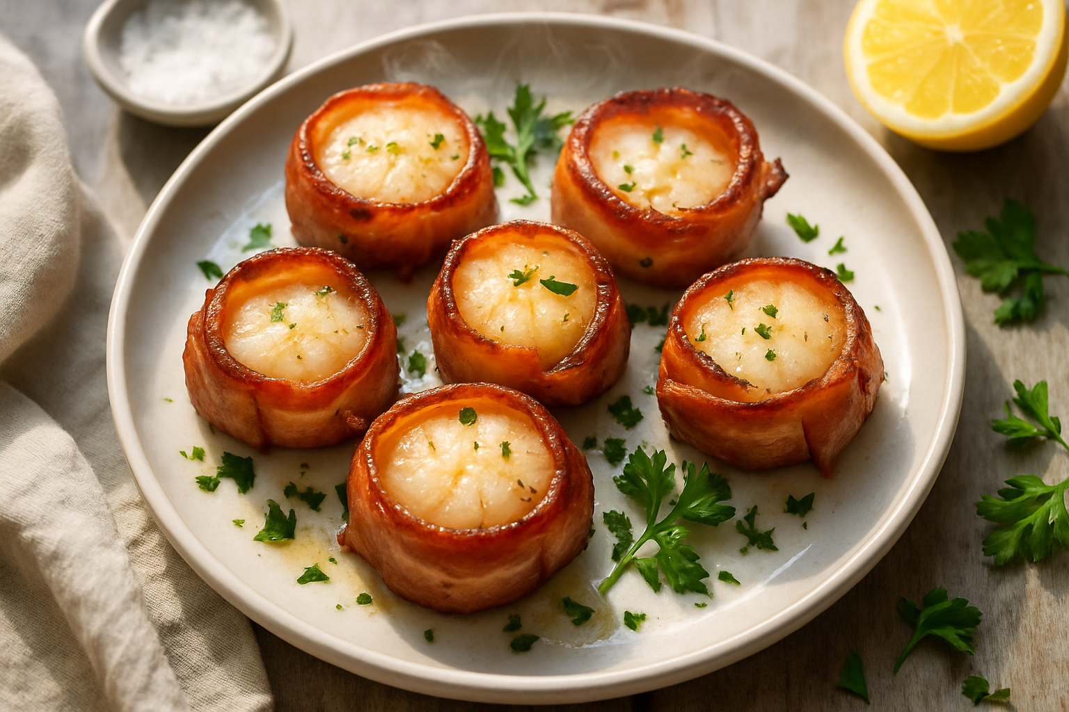 Air Fryer Bacon Wrapped Scallops