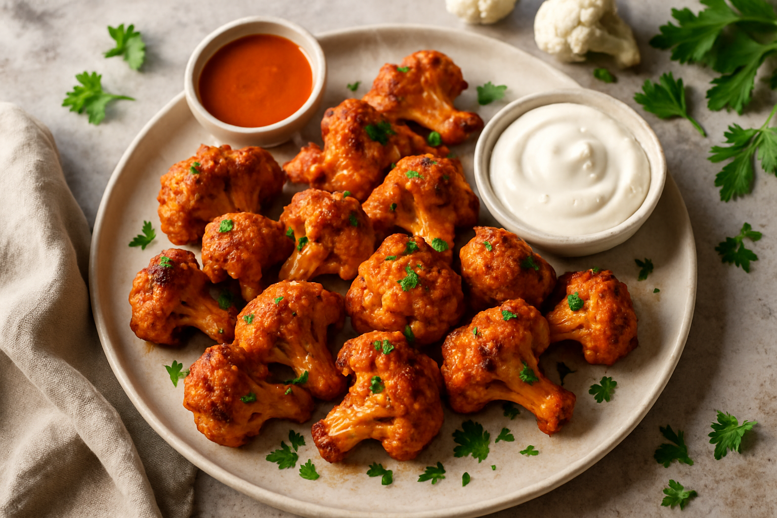 Air Fryer Cauliflower Buffalo Wings