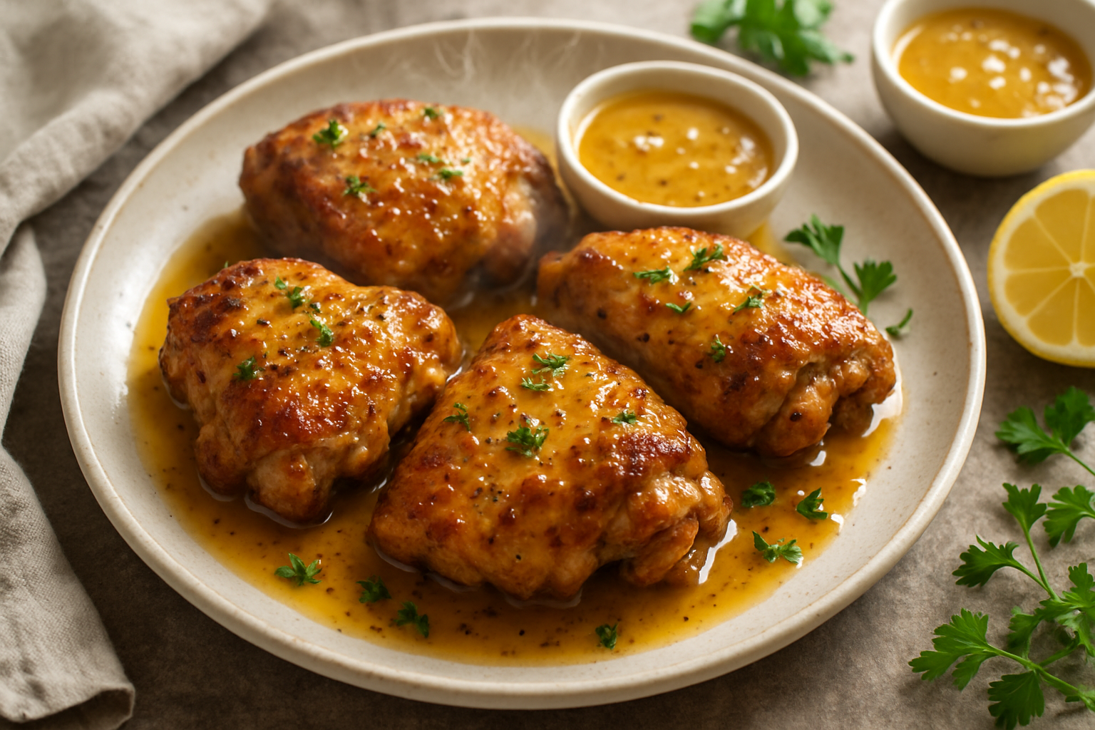 Air Fryer Chicken Thighs With Honey Mustard