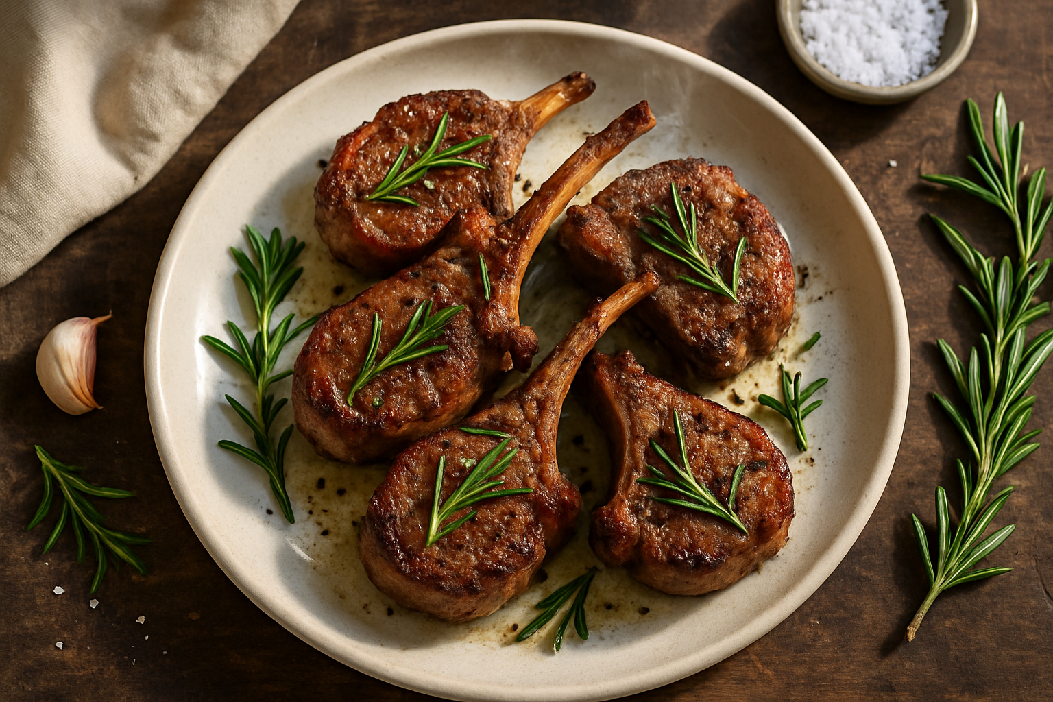 Air Fryer Lamb Chops With Rosemary
