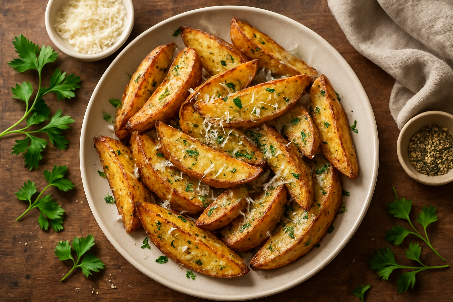 Air Fryer Parmesan Potato Wedges