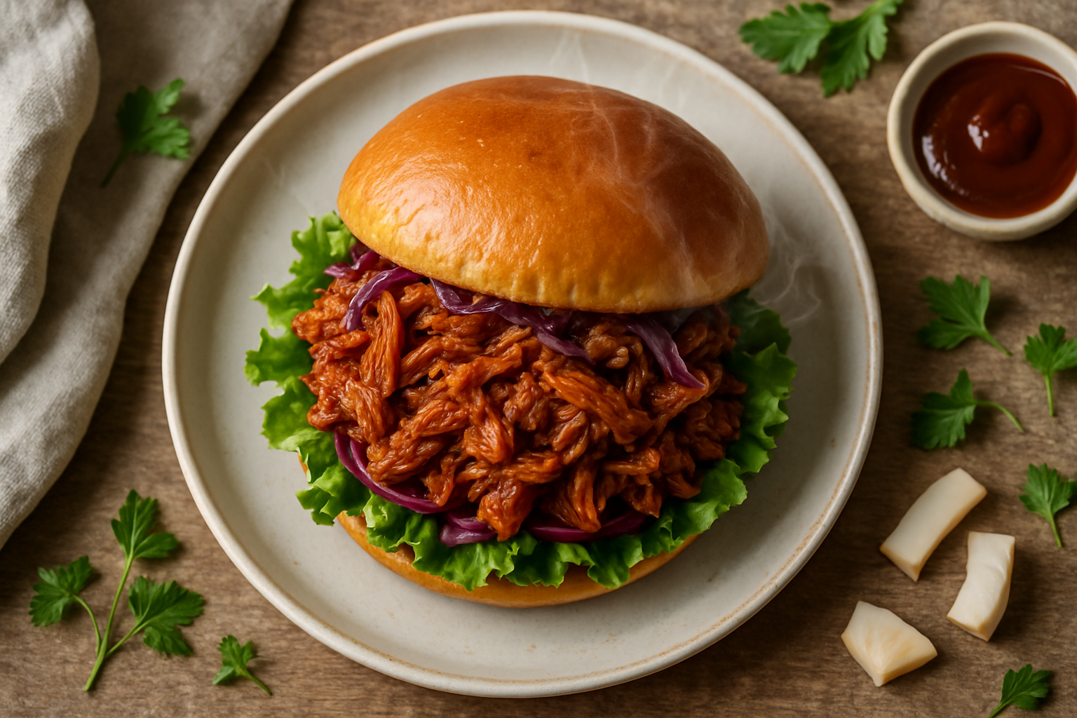 Bbq Pulled Jackfruit Sandwich