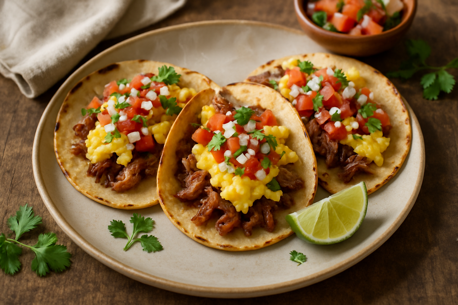 Breakfast Tacos With Carnitas
