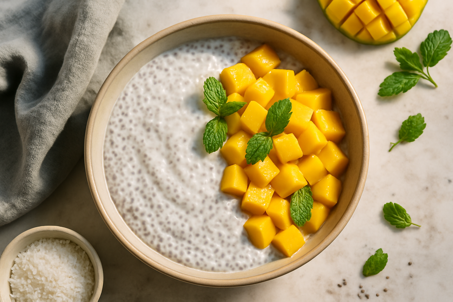 Coconut Chia Pudding With Mango