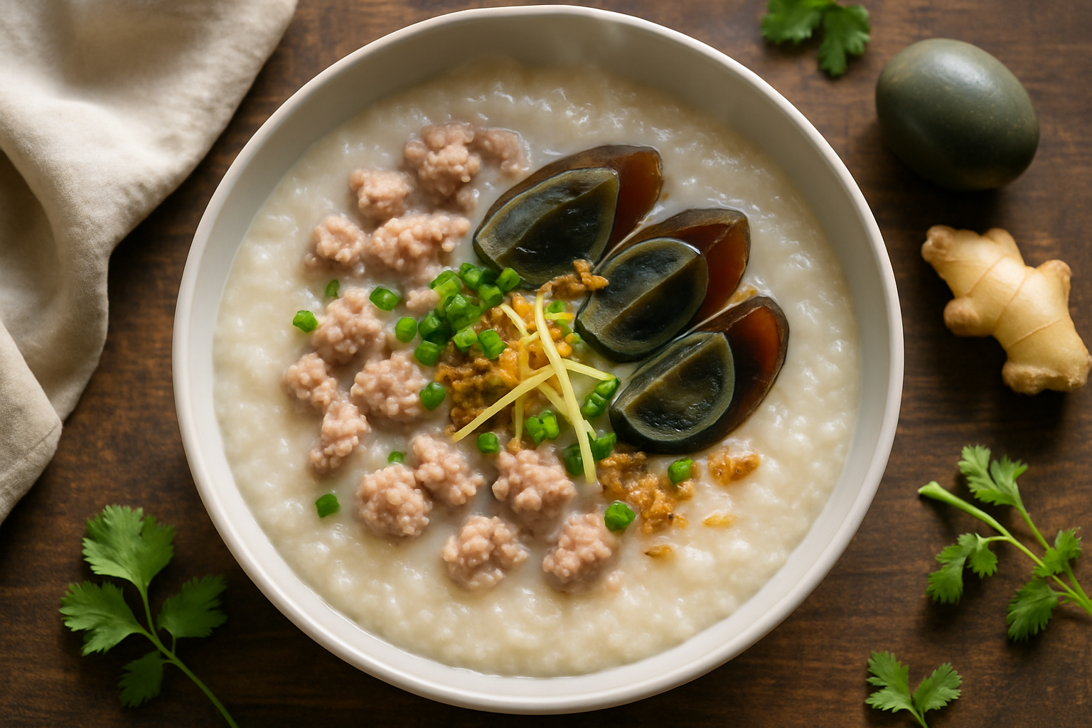 Congee With Century Egg And Pork