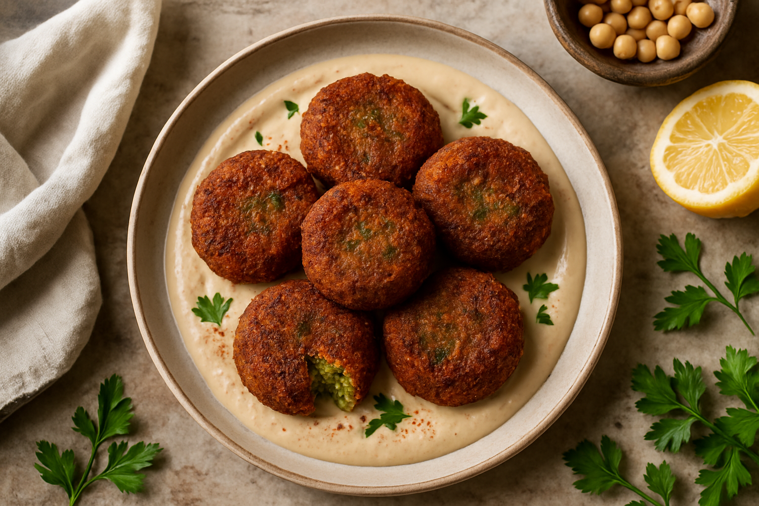 Crispy Falafel With Tahini