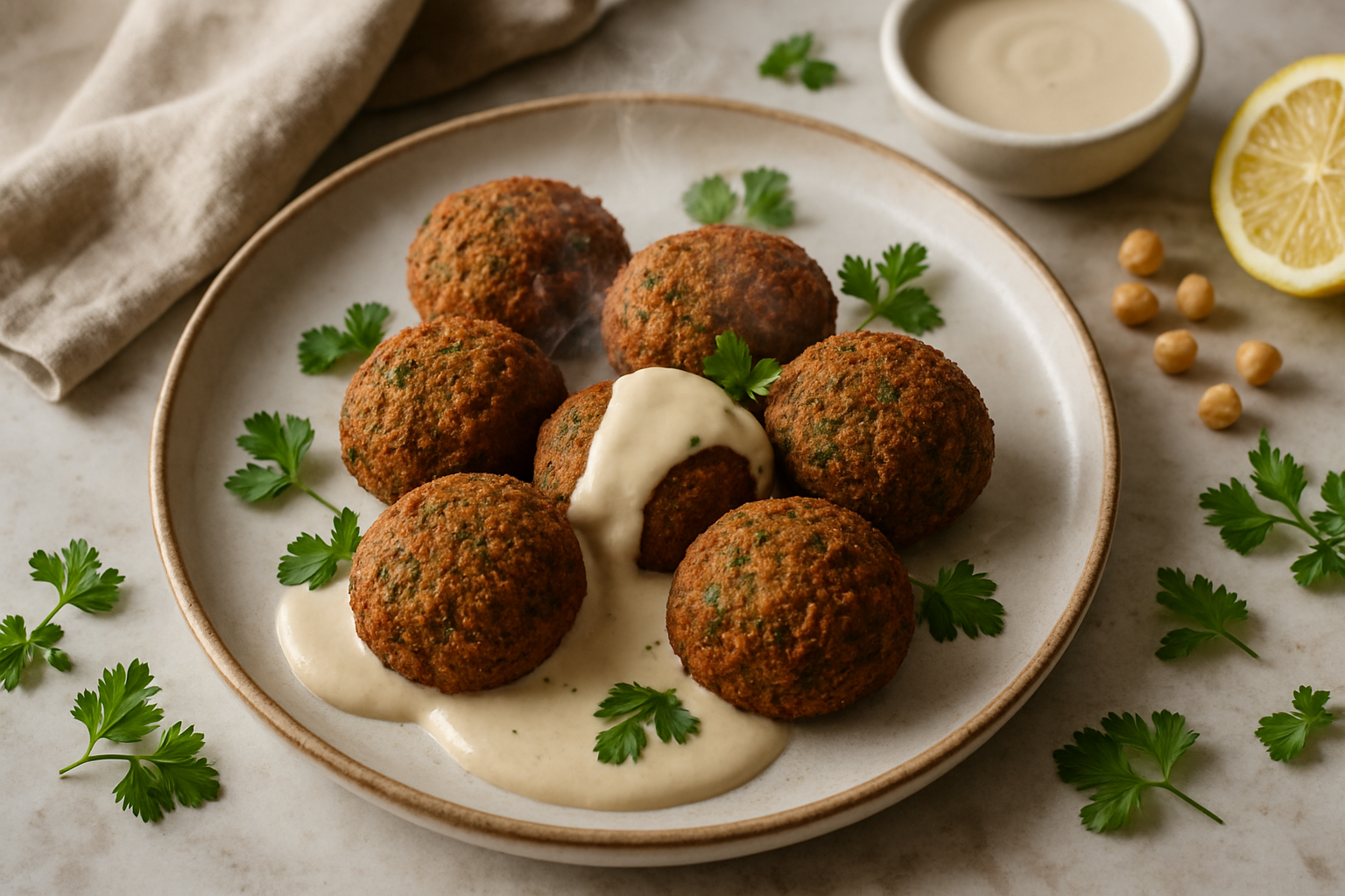 Falafel With Tahini Sauce