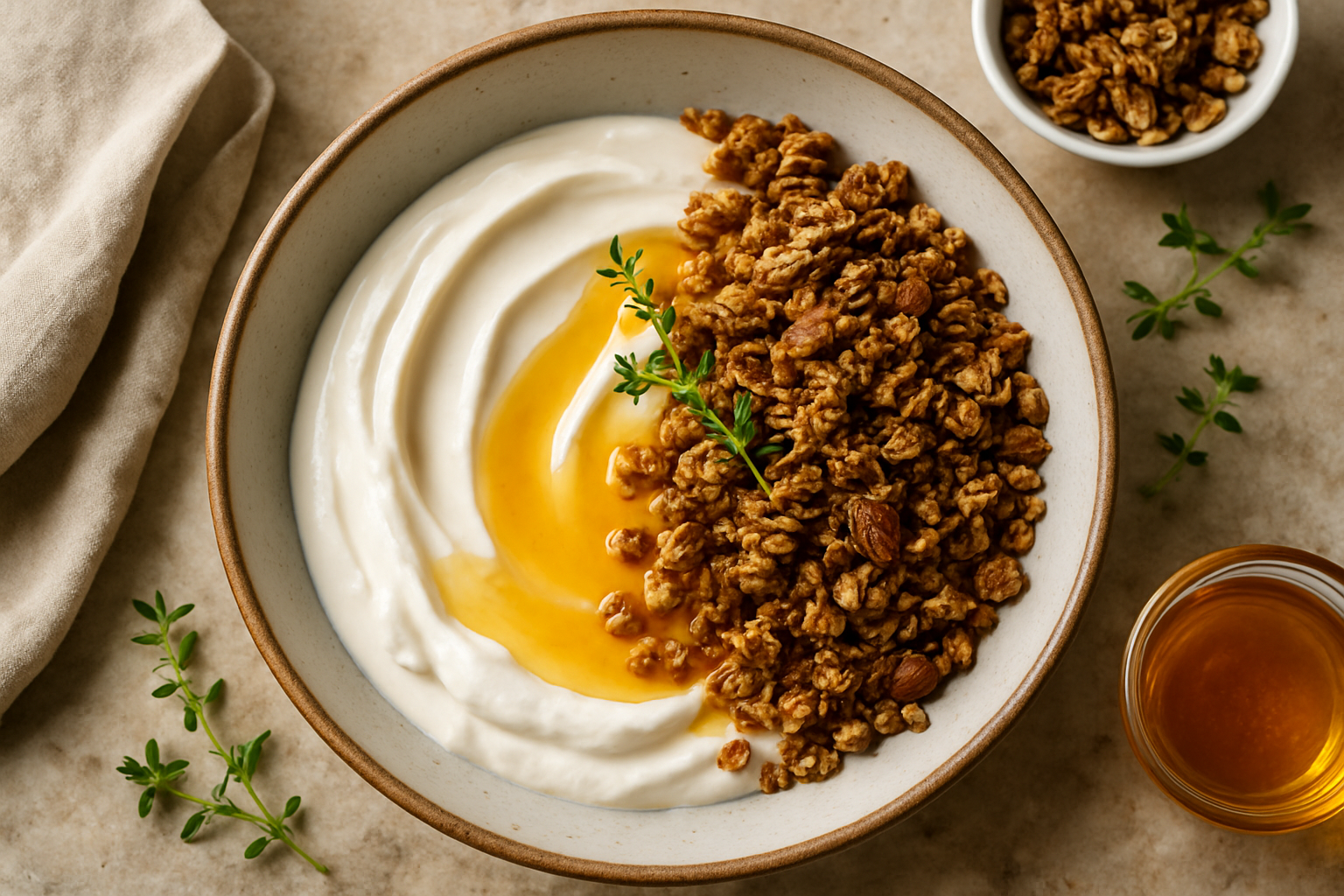 Greek Yogurt Parfait With Granola And Honey