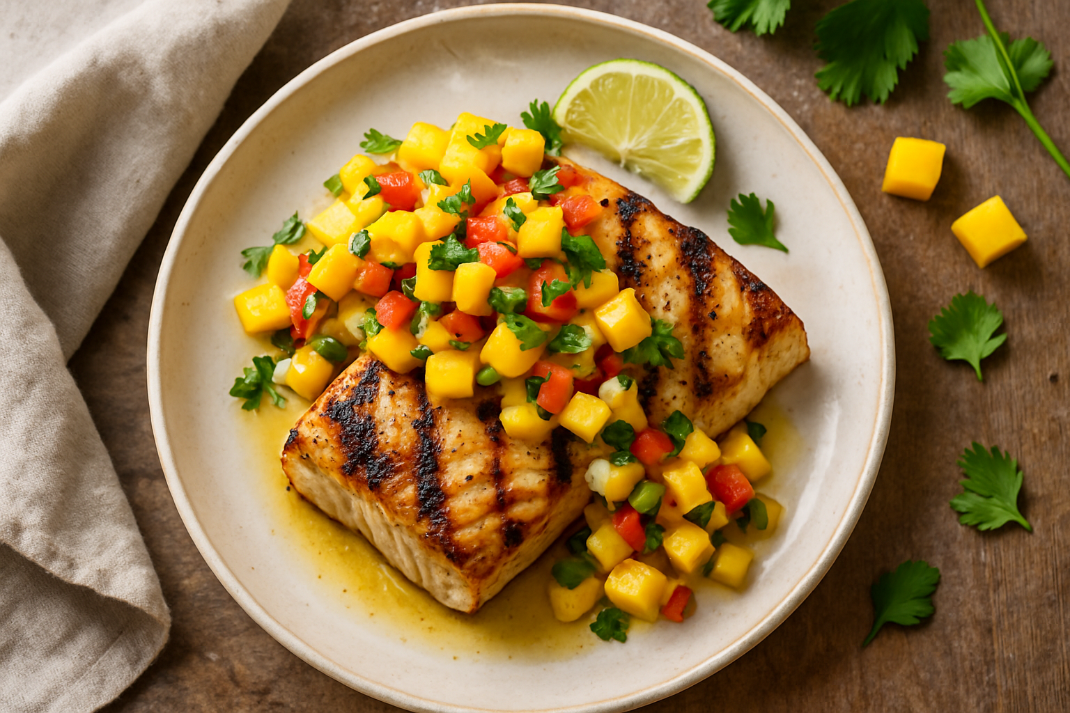 Grilled Mahi Mahi With Mango Salsa