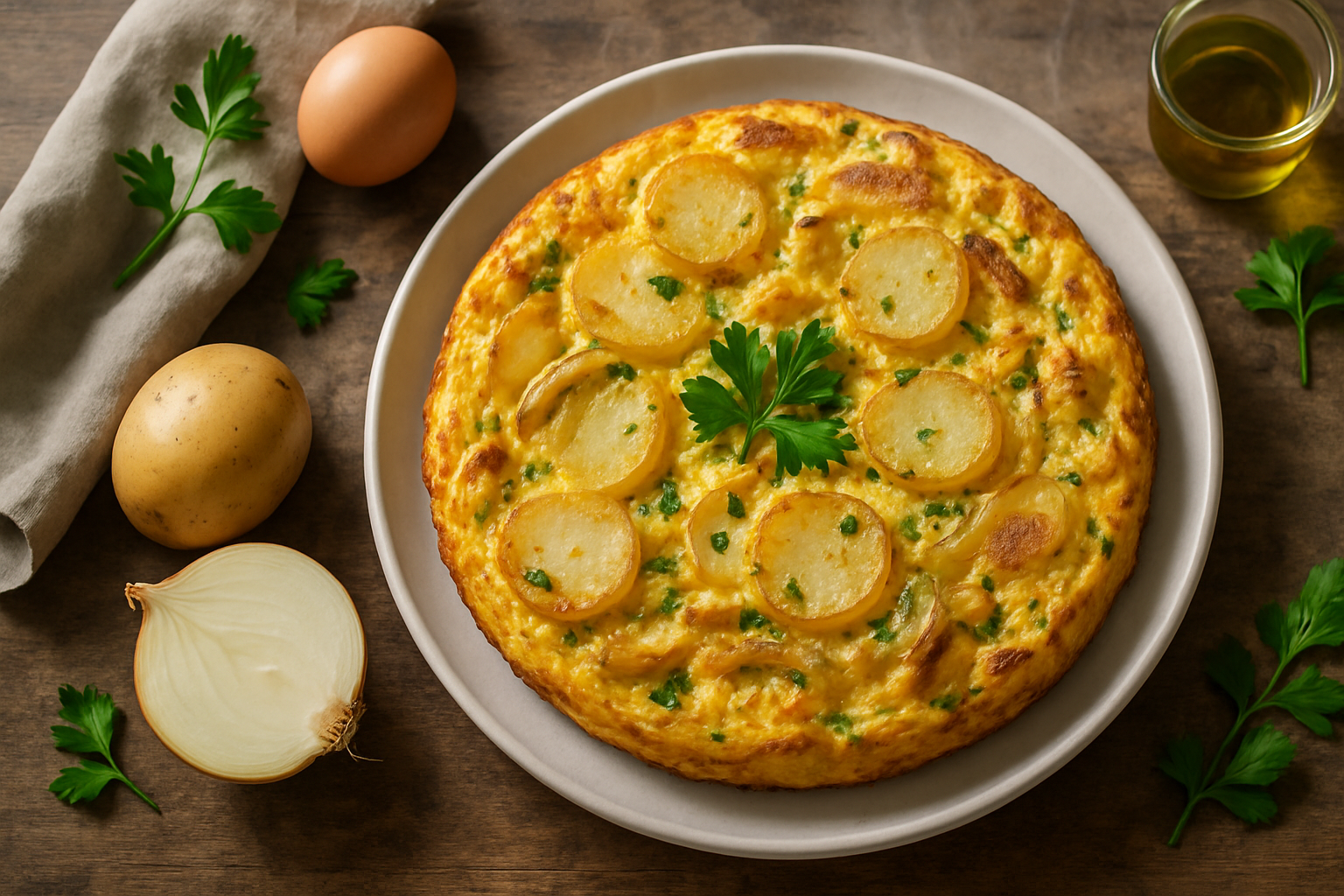 Italian Frittata With Potato And Onion
