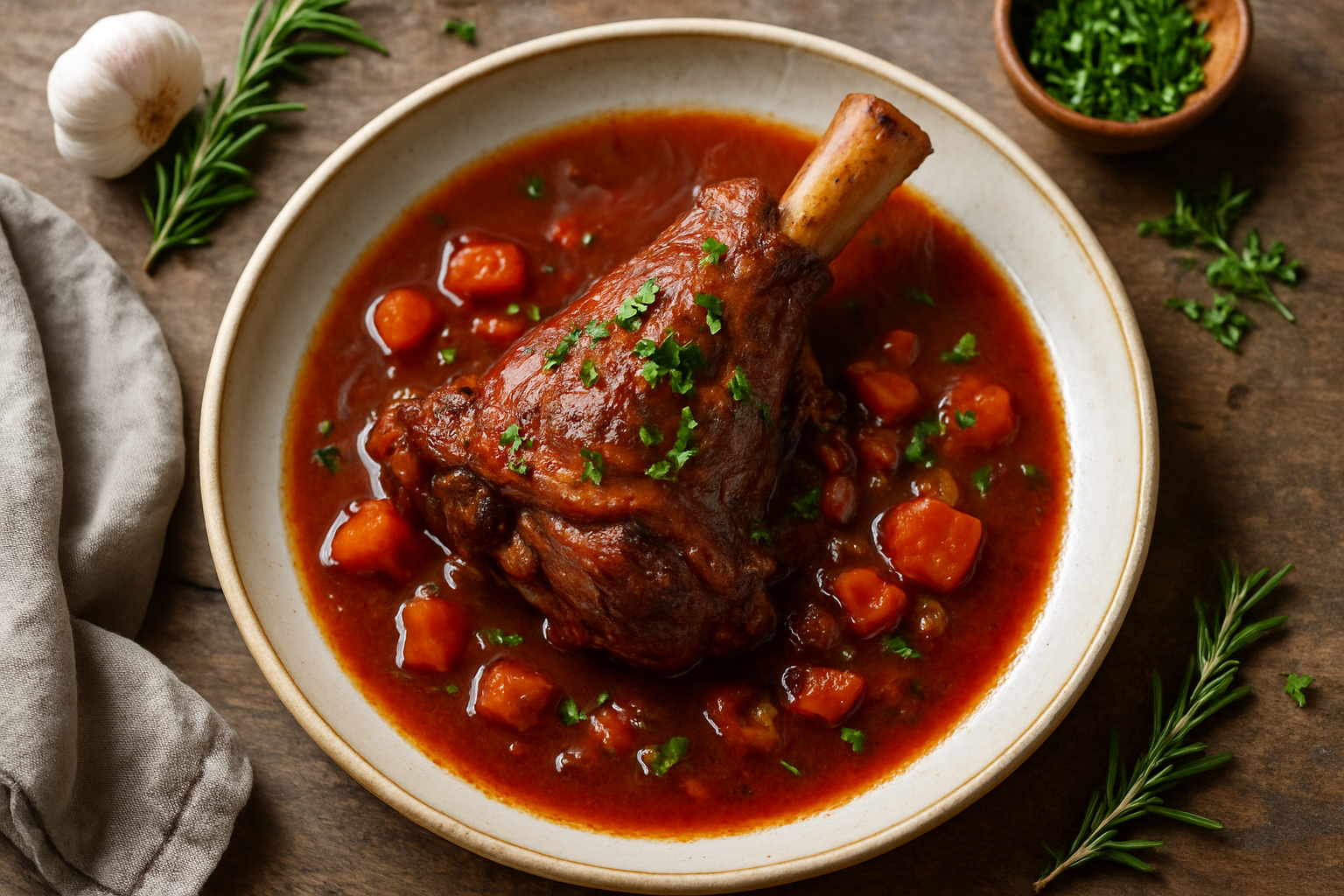 Lamb Shanks With Red Wine