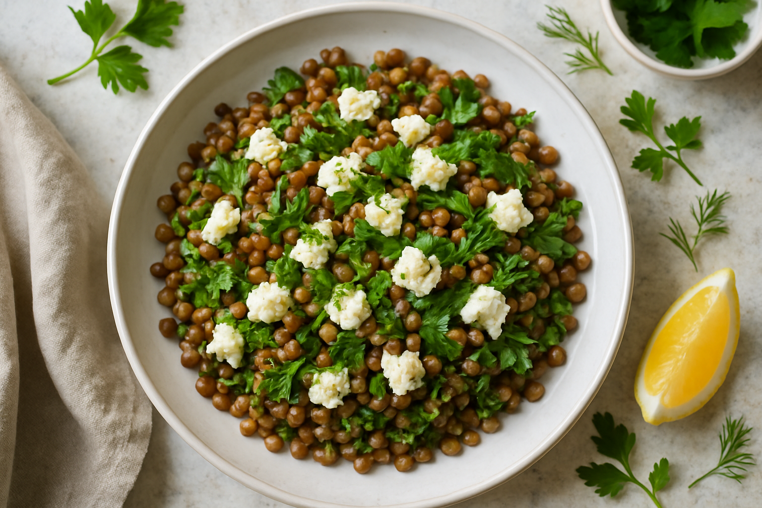 Lentil Salad With Feta And Herbs