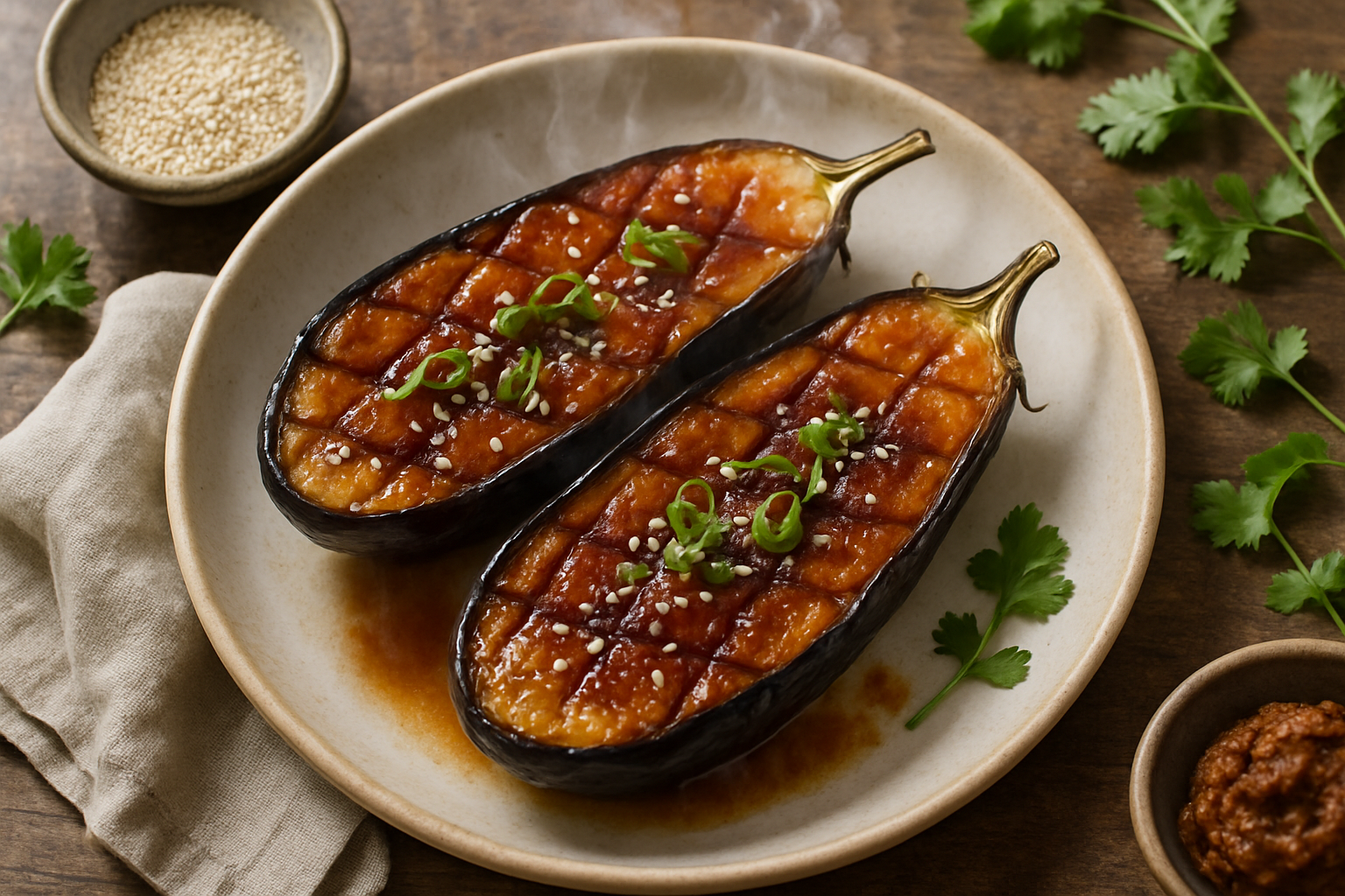 Miso Glazed Eggplant Nasu Dengaku