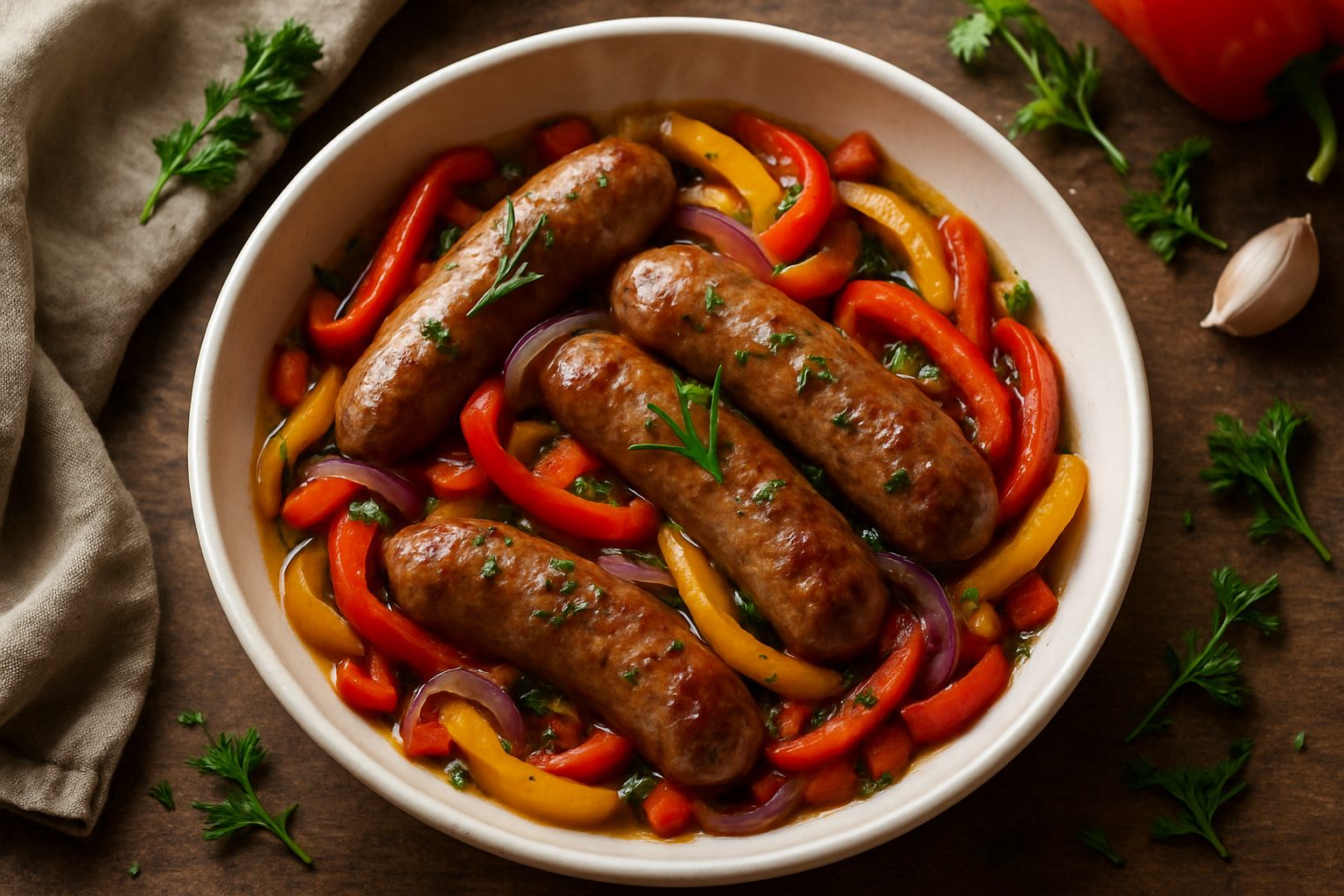 One Pan Sausage And Peppers