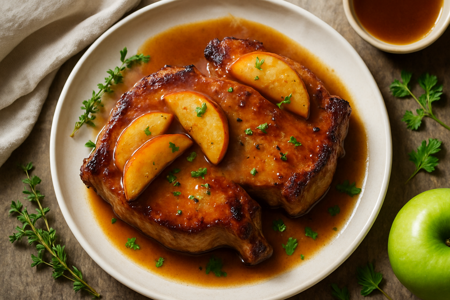 Pork Chops With Apple Cider Glaze