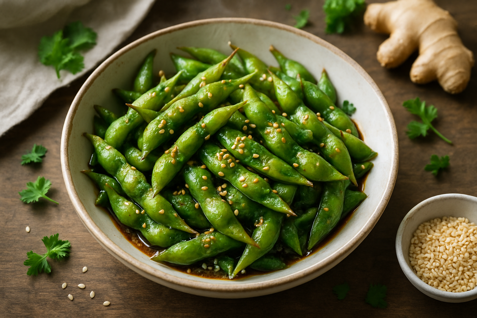 Sesame Ginger Edamame