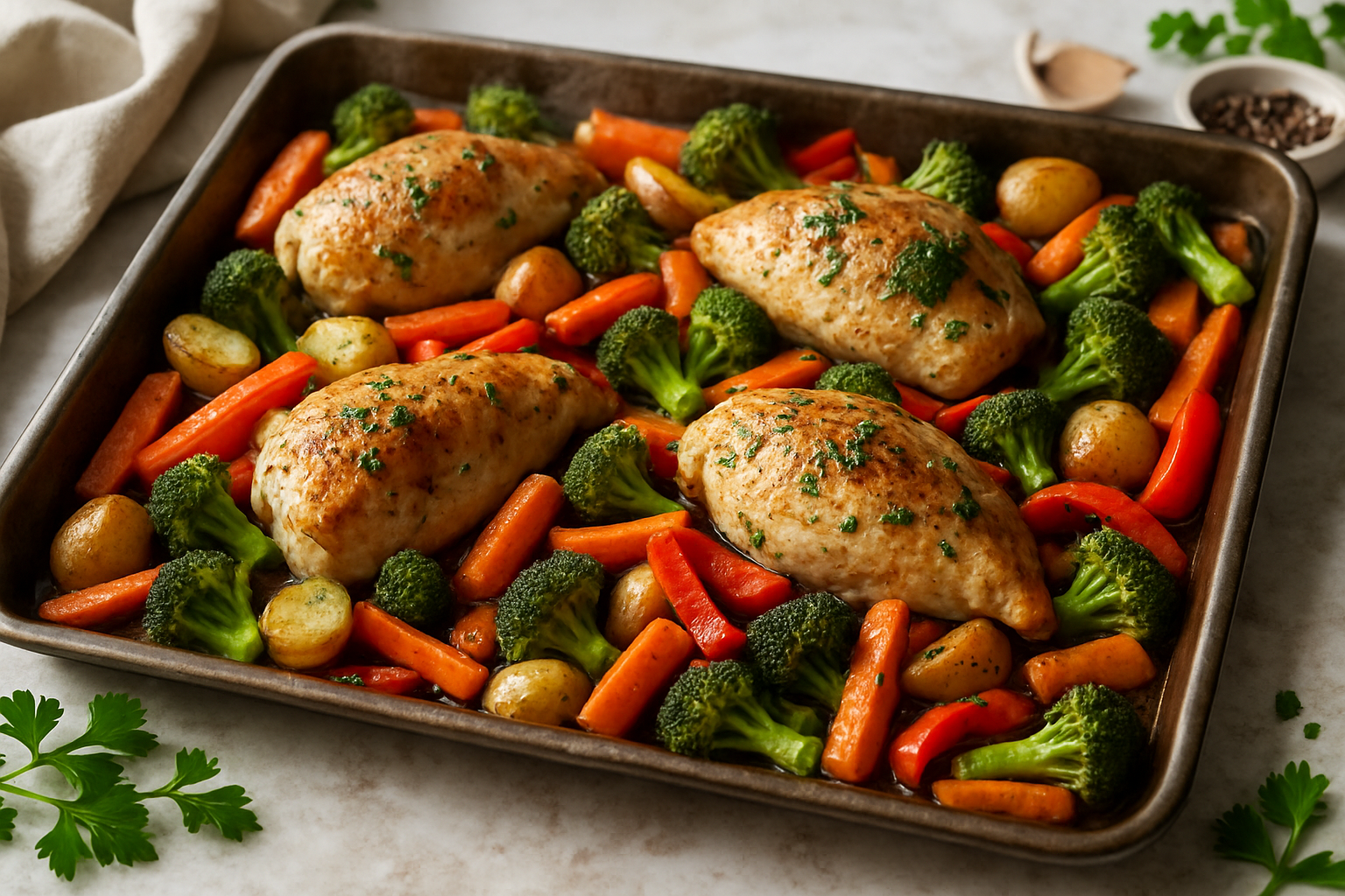 Sheet Pan Chicken And Veggies