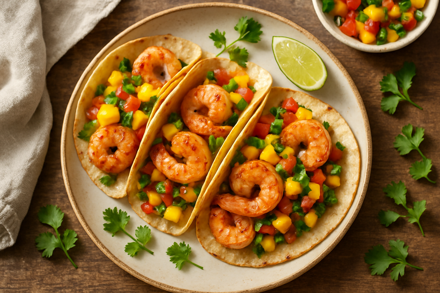 Shrimp Tacos With Mango Salsa