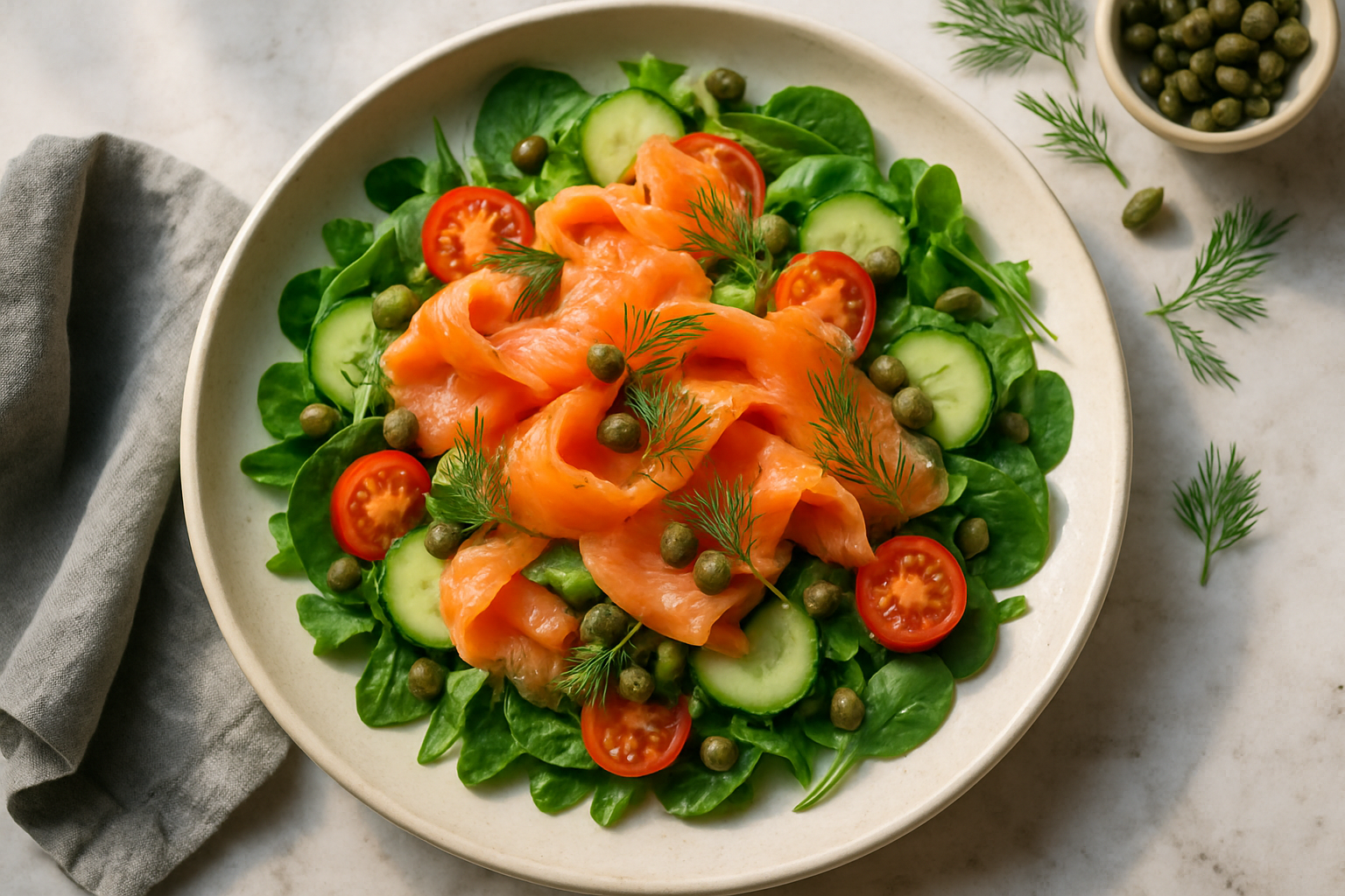 Smoked Salmon Salad With Dill And Capers