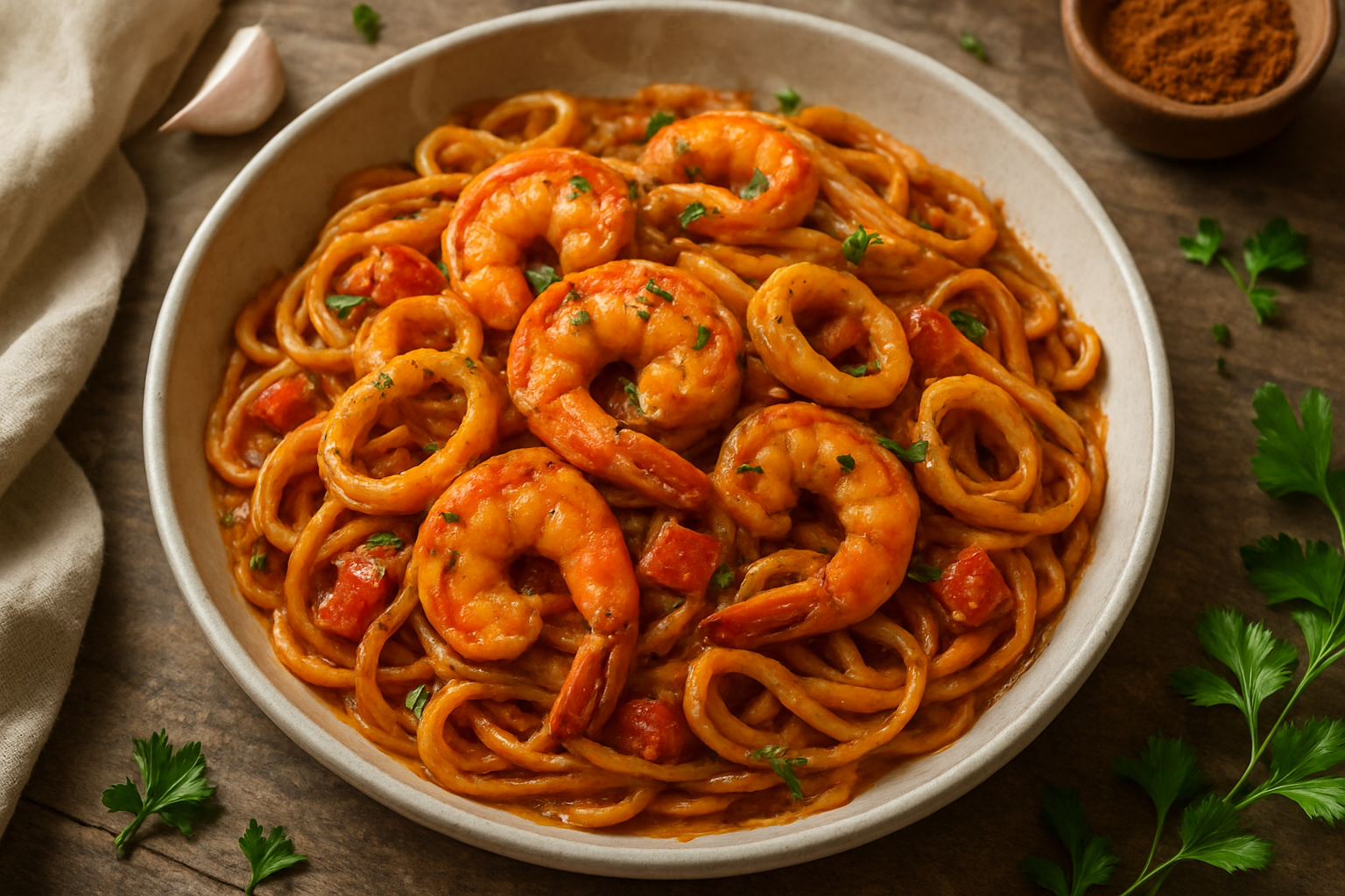 Spicy Cajun Seafood Pasta