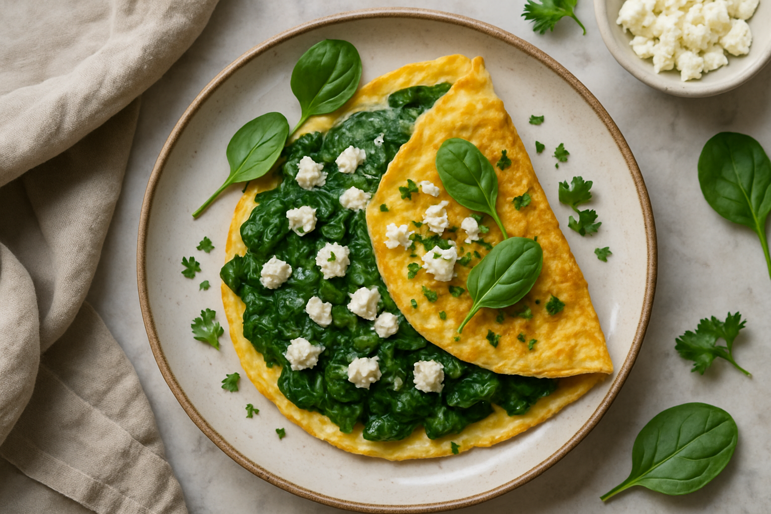Spinach And Feta Omelette