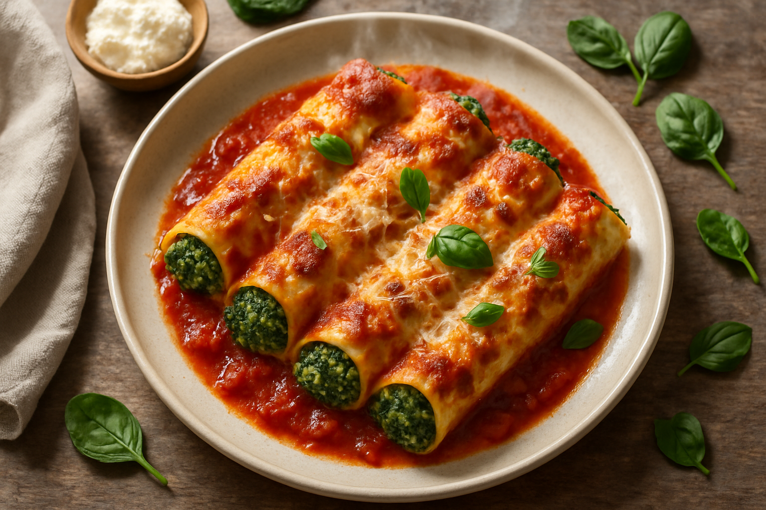 Spinach And Ricotta Cannelloni