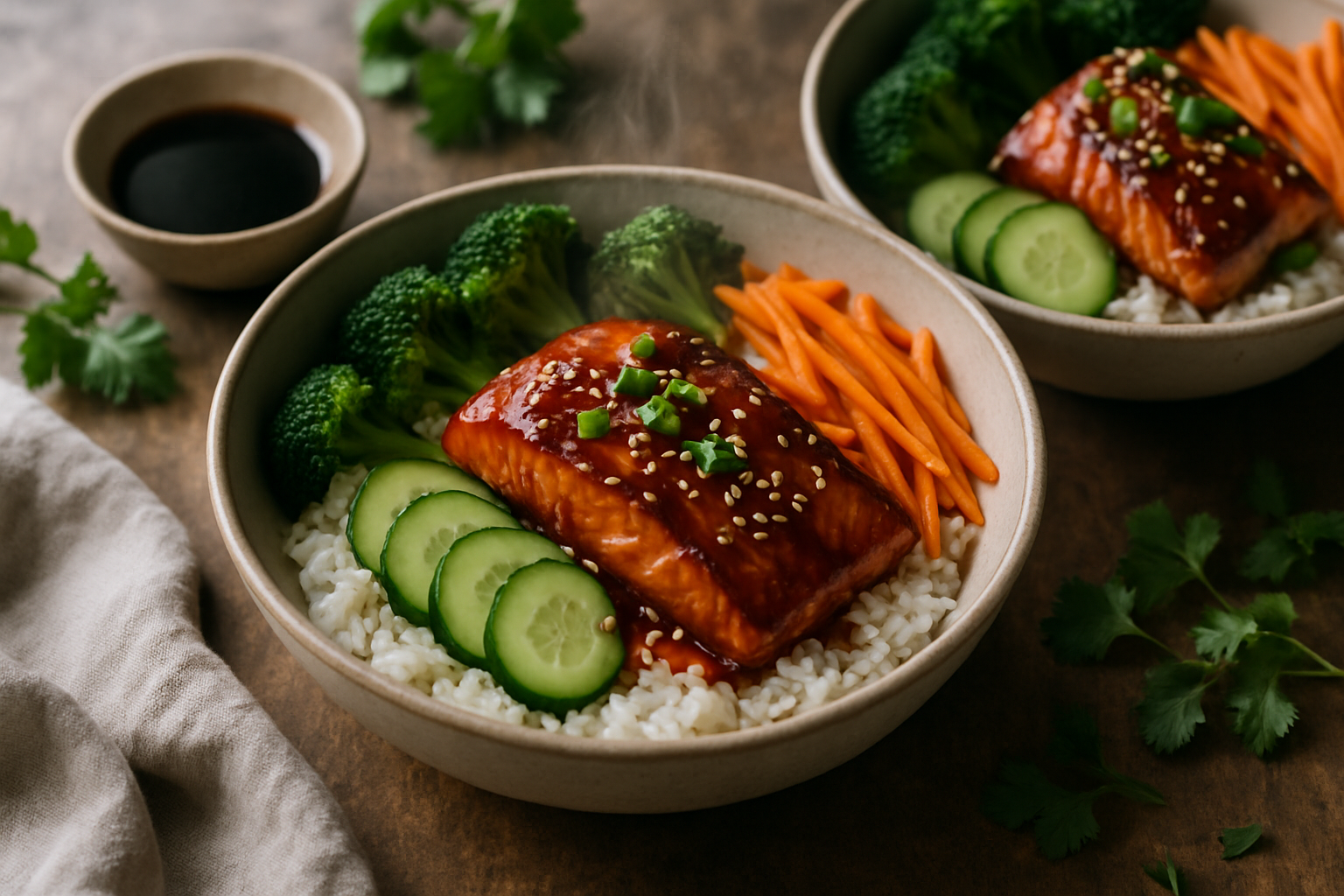 Teriyaki Salmon Bowls